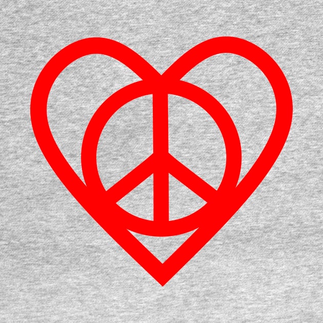 Love And Peace Sign Red by SartorisArt1